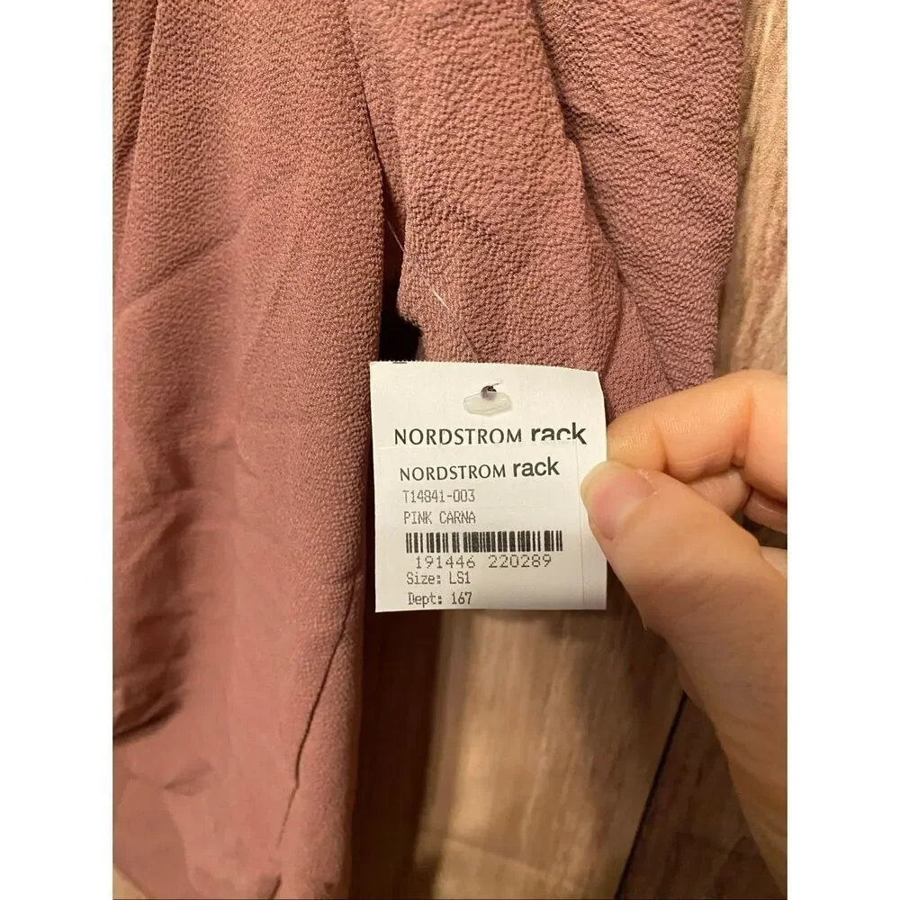 Lush Large Nordstrom Rack NWT button front blouse top knot women’s shirt taupe